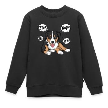 Appenzeller Sennenhund Kuscheltier Hund - Kinder Premium Organic Sweatshirt - Schwarz - Vorne - AI Model Kid Female (0cm)