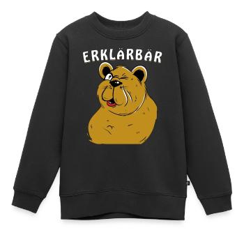 ERKLÄRBÄR - Kinder Premium Organic Sweatshirt - Schwarz - Vorne - AI Model Kid Female (0cm)
