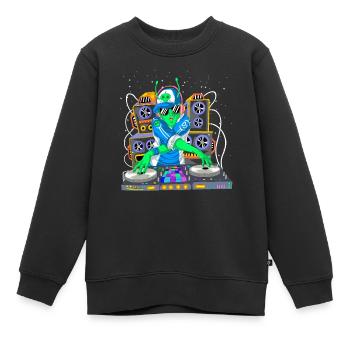 DJ Alien - Sweat Premium enfant bio - noir - Devant - AI Model Kid Female (0cm)