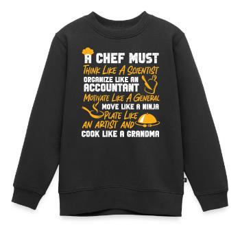 Cuisine Cuisine Chef Un Chef - Sweat Premium enfant bio - noir - Devant - AI Model Kid Female (0cm)