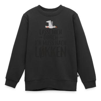 Lasst mich durch nach Løkken Loekken Möwe - Kinder Premium Organic Sweatshirt - Schwarz - Vorne - AI Model Kid Female (0cm)