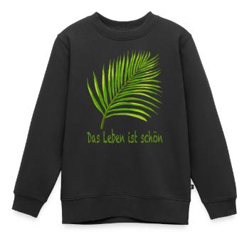 Das Leben ist schön - Kinder Premium Organic Sweatshirt - Schwarz - Vorne - AI Model Kid Female (0cm)