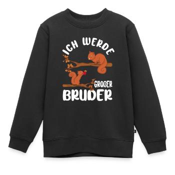 Ich werde Großer Bruder Baumfuchs Brüder - Kinder Premium Organic Sweatshirt - Schwarz - Vorne - AI Model Kid Female (0cm)