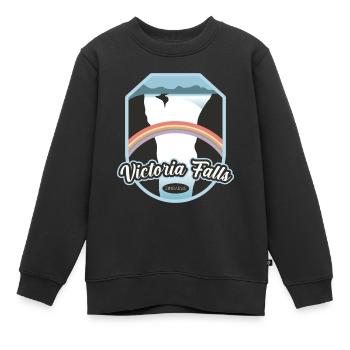 Chutes Victoria - Zimbabwe - Sweat Premium enfant bio - noir - Devant - AI Model Kid Female (0cm)