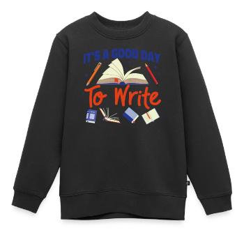 Écriture de livre Roman Écrivain & - Sweat Premium enfant bio - noir - Devant - AI Model Kid Female (0cm)