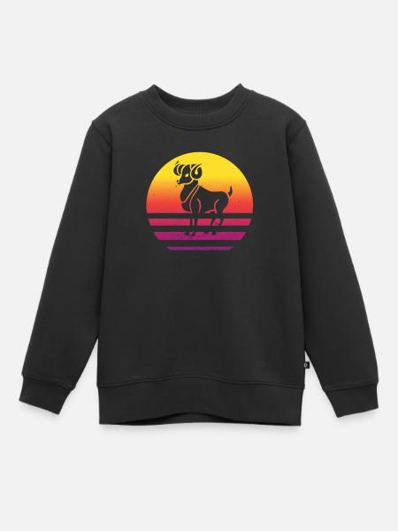 Sternzeichen Widder - Kinder Premium Organic Sweatshirt - Schwarz