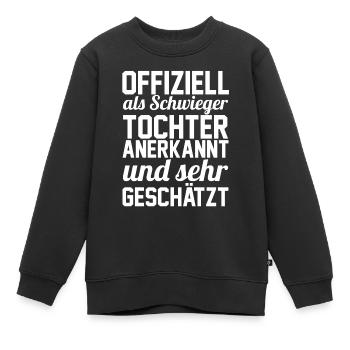 Schwiegertochter - Kinder Premium Organic Sweatshirt - Schwarz - Vorne - AI Model Kid Female (0cm)