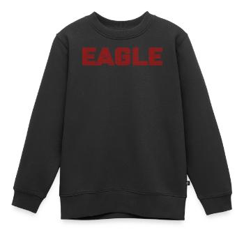 Eagle Dotted Text Design - Kids Premium Organic Sweatshirt - black - Front - AI Model Kid Female (0cm)