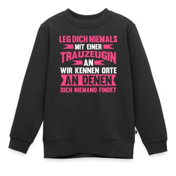Trauzeugin - Kinder Premium Organic Sweatshirt - Schwarz - Vorne - AI Model Kid Female (0cm)