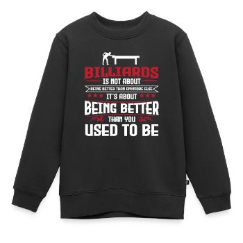 Billard - Sweat Premium enfant bio - noir - Devant - AI Model Kid Female (0cm)