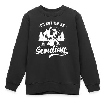 Scout Clan Sayings Tent Camp Scouting - Kids Premium Organic Sweatshirt - black - Front - AI Model Kid Female (0cm)