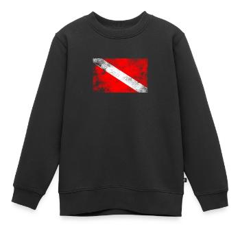 Diver's Flag Diving Flag Diver Gift - Kids Premium Organic Sweatshirt - black - Front - AI Model Kid Female (0cm)