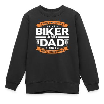 Moto Disant Biker Cadeau moto - Sweat Premium enfant bio - noir - Devant - AI Model Kid Female (0cm)