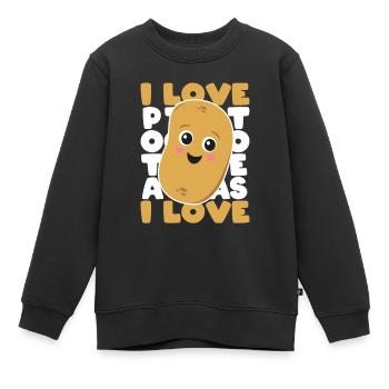 J’adore les pommes de terre Pommes de terre Pommes de terre Cadeau - Sweat Premium enfant bio - noir - Devant - AI Model Kid Female (0cm)