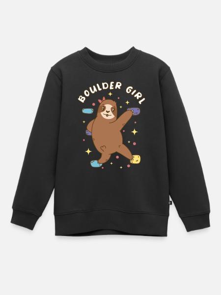 Boulder Girl Mädchen Bouldern Klettern - Kinder Premium Organic Sweatshirt - Schwarz