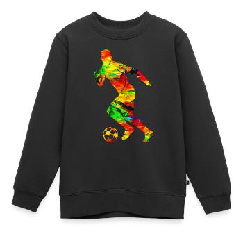 Fussballspieler - Kinder Premium Organic Sweatshirt - Schwarz - Vorne - AI Model Kid Female (0cm)