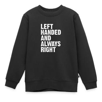 Cadeau gaucher gaucher - Sweat Premium enfant bio - noir - Devant - AI Model Kid Female (0cm)