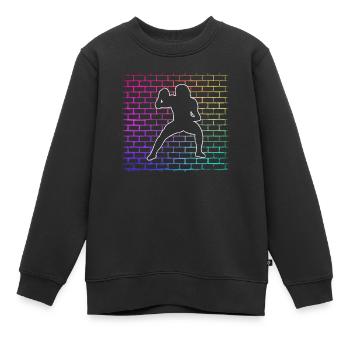 Football Footballer - Kinder Premium Organic Sweatshirt - Schwarz - Vorne - AI Model Kid Female (0cm)