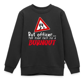 Mais l’officier a dit - Sweat Premium enfant bio - noir - Devant - AI Model Kid Female (0cm)