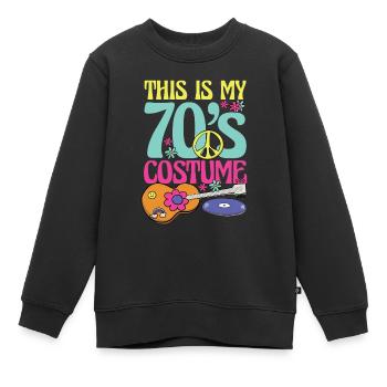 Ceci est mon costume des années 70 pour tous ceux qui aiment les années 70 - Sweat Premium enfant bio - noir - Devant - AI Model Kid Female (0cm)