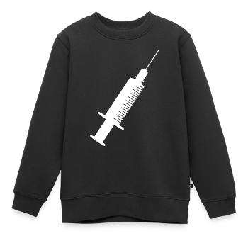 Spritze Weiss - Kinder Premium Organic Sweatshirt - Schwarz - Vorne - AI Model Kid Female (0cm)