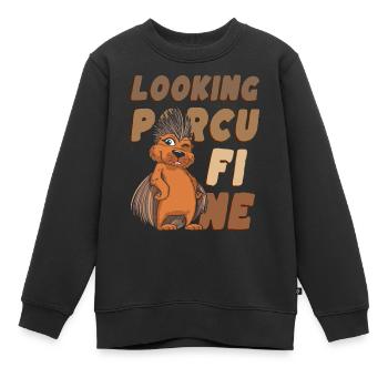 Stachelschwein - Kinder Premium Organic Sweatshirt - Schwarz - Vorne - AI Model Kid Female (0cm)