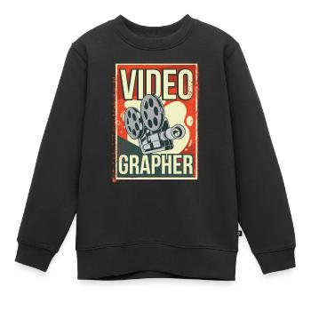 Vidéaste Directeur de la photographie Filmer Monteur De film Monteur de film - Sweat Premium enfant bio - noir - Devant - AI Model Kid Female (0cm)