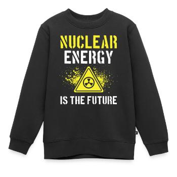 L’énergie nucléaire est l’avenir L’énergie nucléaire L’énergie nucléaire - Sweat Premium enfant bio - noir - Devant - AI Model Kid Female (0cm)