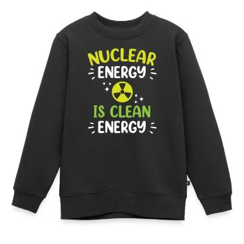 L’énergie nucléaire est une énergie propre L’énergie nucléaire - Sweat Premium enfant bio - noir - Devant - AI Model Kid Female (0cm)