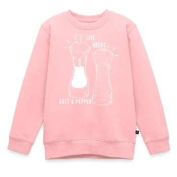Encourager le sel et le poivre - Sweat Premium enfant bio - rose - Devant - AI Model Kid Female (0cm)