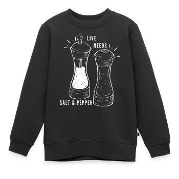 Encourager le sel et le poivre - Sweat Premium enfant bio - noir - Devant - AI Model Kid Female (0cm)