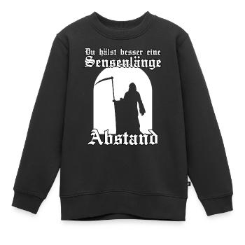 Sensenmann Kostüm Zynisch Makaber Misanthropen - Kinder Premium Organic Sweatshirt - Schwarz - Vorne - AI Model Kid Female (0cm)