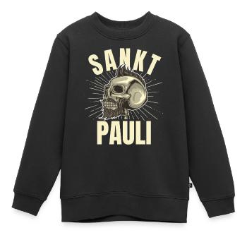St Pauli. Éventail St pauli Éventail Paulianer Hamburger - Sweat Premium enfant bio - noir - Devant - AI Model Kid Female (0cm)