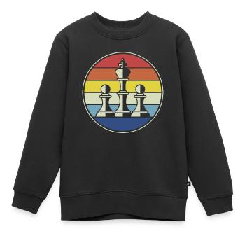 Game Player Retro Chess Pieces - Kinder Premium Organic Sweatshirt - Schwarz - Vorne - AI Model Kid Female (0cm)