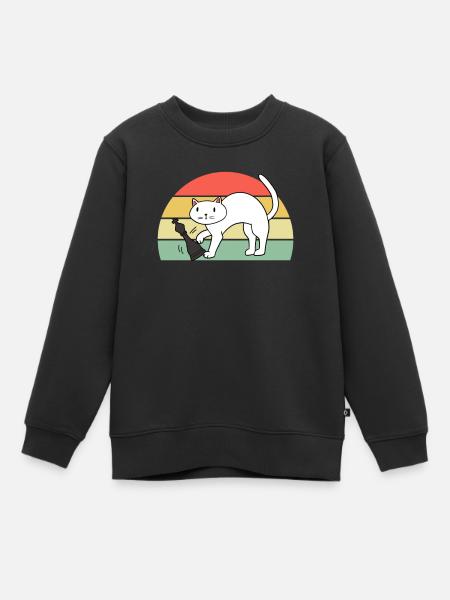 Cat Chess Game Pieces Club Team - Kinder Premium Organic Sweatshirt - Schwarz