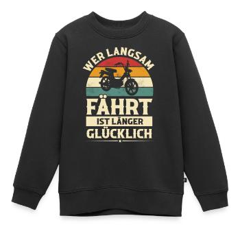 Mofa - Kinder Premium Organic Sweatshirt - Schwarz - Vorne - AI Model Kid Female (0cm)