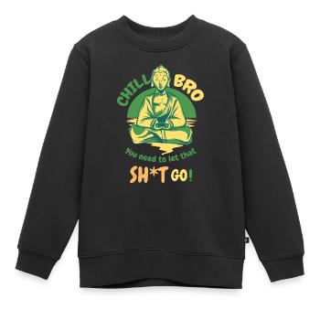 Méditation - Sweat Premium enfant bio - noir - Devant - AI Model Kid Female (0cm)