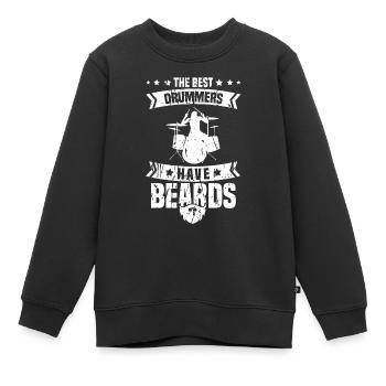 Batterie Batteur Batteur - Sweat Premium enfant bio - noir - Devant - AI Model Kid Female (0cm)