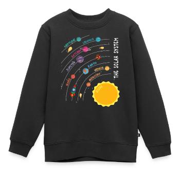 Planètes - Solar System Kids Design - Sweat Premium enfant bio - noir - Devant - AI Model Kid Female (0cm)