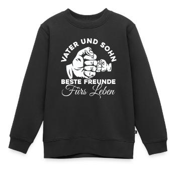 Papa und Sohn - Vater und Sohn - Kinder Premium Organic Sweatshirt - Schwarz - Vorne - AI Model Kid Female (0cm)