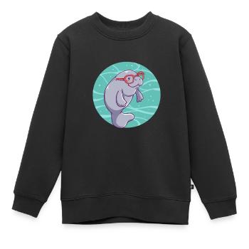 Liebe Seekühe - Kinder Premium Organic Sweatshirt - Schwarz - Vorne - AI Model Kid Female (0cm)