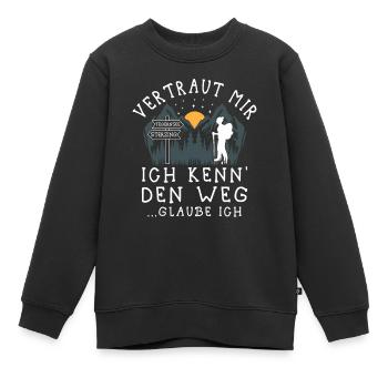 Alpenüberquerung Tegernsee Sterzing Pilgerweg - Kinder Premium Organic Sweatshirt - Schwarz - Vorne - AI Model Kid Female (0cm)