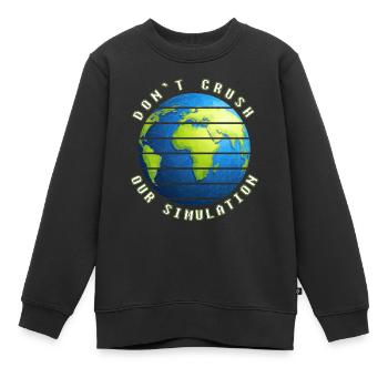 lustig Simulation Theorie Erde Welt Geschenkidee - Kinder Premium Organic Sweatshirt - Schwarz - Vorne - AI Model Kid Female (0cm)