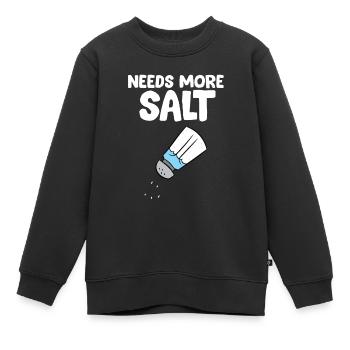 Lustiger Salzliebhaber Es braucht mehr Salz - Kinder Premium Organic Sweatshirt - Schwarz - Vorne - AI Model Kid Female (0cm)