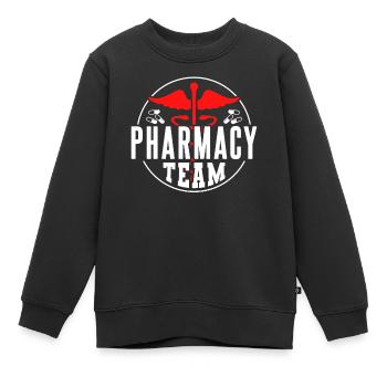 Pharmacies Équipe Pharmacie Pharmacien Pharmacien - Sweat Premium enfant bio - noir - Devant - AI Model Kid Female (0cm)