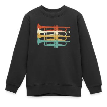 Trompette Rétro Trompette Vintage Trompette - Sweat Premium enfant bio - noir - Devant - AI Model Kid Female (0cm)