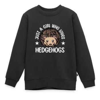Igel - Kinder Premium Organic Sweatshirt - Schwarz - Vorne - AI Model Kid Female (0cm)