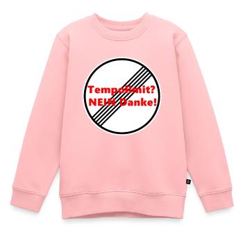 Tempolimit nein, Danke. No Speed Limit! - Kinder Premium Organic Sweatshirt - Rosa - Vorne - AI Model Kid Female (0cm)