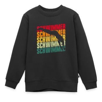 Schwimmen Wassersport Brustschwimmen im Schwimmbad - Kinder Premium Organic Sweatshirt - Schwarz - Vorne - AI Model Kid Female (0cm)