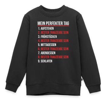 Trauzeuge - Kinder Premium Organic Sweatshirt - Schwarz - Vorne - AI Model Kid Female (0cm)